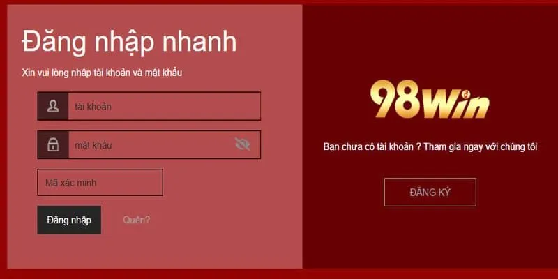 Hướng dẫn đăng nhập 98Win cổng game đổi thưởng uy tín nhất Châu Á